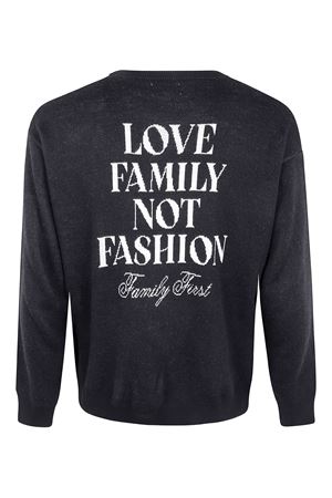 Black wool crew-neck knitted sweater FAMILY FIRST | SWF2502BLACK